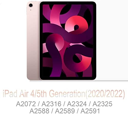 Caixa de 5ª geração do iPad AIR, fendas com trifold leve iPad Air do iPad 5th/4ª geração 10,9 polegadas 2022/2020 CASE Tampa clara rosa com sono automático/despertar e lápis para iPad Air 5/4, Blum Blossom