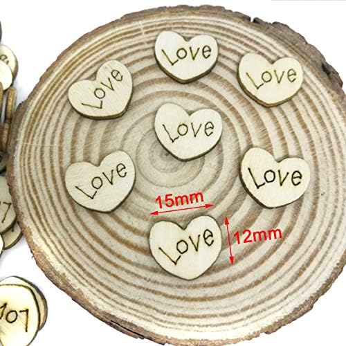 DGQ 200pcs de madeira rústica Love Heart Wood Wood Crafts Mesa de casamento Decoração de dispersão CRAÇO MANUAL DIY FILDA PACH
