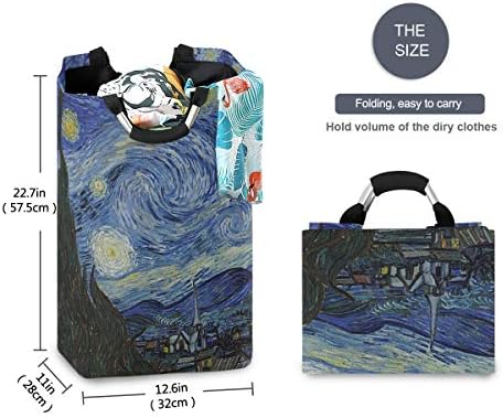 Alaza Starry Night Van Gogh Pintura a óleo Pintura de lavanderia grande cesto de lavander