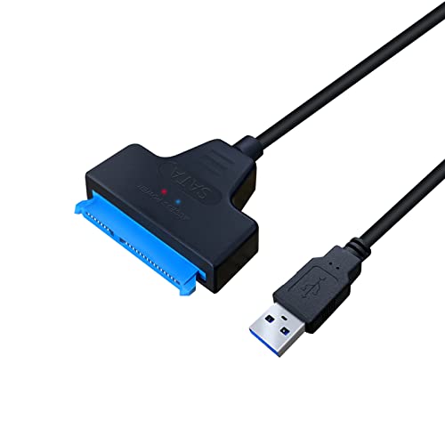 SATA para USB A CABO, USB 3.0 SATA I/II/III Adaptador de disco rígido Cabo para SSD e HDD de 2,5 polegadas [otimizado para transferência de dados SSD/HDD, Suporte UASP] Black