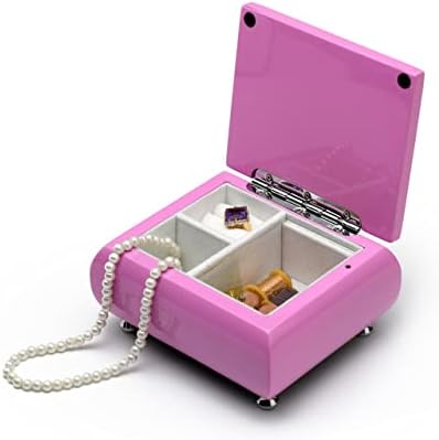 Adorável de alto brilho 23 Nota Pink Jewelry Box Girls Kenhaque - Swan Lake