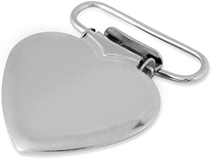 10pcs Silver Metal Peach Heart Suspender Braces Clipes Plástico dentes de plástico