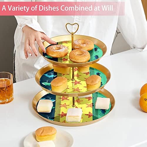 3 Placa de fruta de cupcakes de 3 camadas de sobremesa Plástico para servir suporte de exibição para casamento de aniversário Decorações