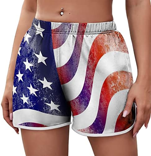 Independence Day Shorts for Women Workout Bodycon Pants Yoga Y2K High Sport Sport Casual Short SweetPant