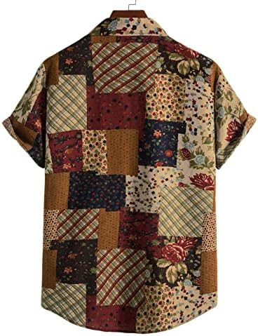 Camisa havaiana de zdfer para homens, camisa casual de praia de verão floral tampes regulares tops de botão de manga curta de manga curta