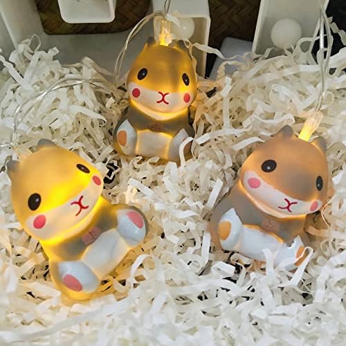 Sezrgiu 5,4 pés fofos de luz de hamster, 10 LED Hamster Night Light Fairy Light Battery Operado para decoração de