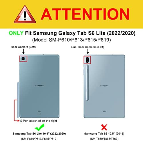 Fintie Slimshell Caso para Samsung Galaxy Tab S6 Lite 10,4 polegadas 2022/2020 Modelo com S Pen Pen, Stand leve translúcido Tampa traseira fosca, Aviso/Sono Automático, Marinha