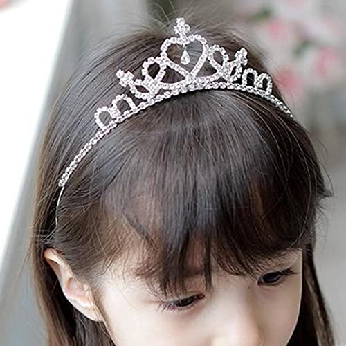 Gortin Girls Crystal Tiara Crown Silver Children Crown Princesa para festa de aniversário Rhinestones Bandas da