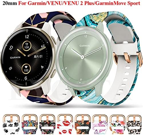 Daikmz 20mm Banda oficial de silicone para Garmin Move Sport Strap Watch Band para Garmin Venu 2 Plus Sq Pulseira Pulseira de Substituição