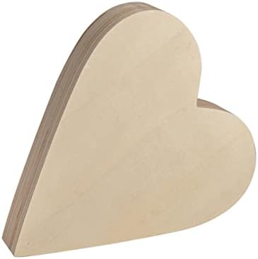 YouDoit Simple Wooden Heart - para decorar e personalizar - 20 x 18,5 x 2,7 cm