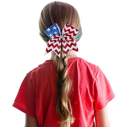 Cabelos ruivos brancos laços para mulheres 4º de julho Cabelo laço de cabelo Independence Dia Bandas Cabeça Patriótica