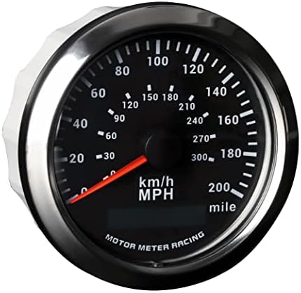 Motor Racing W Pro 85mm 3-3/8 GPS Speedomômetro com odômetro digital tacômetro com giro Sensor de feixe alto e GPS 120 mph 8000 rpm Dial preto à prova d'água LED branco para moto de caminhão de carro