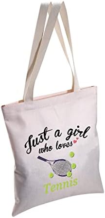 Presentes de tênis para sua bolsa de tênis Tote Gifts for Tennis Players Team amantes apenas uma garota que adora bolsa