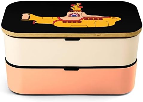 Engraçado amarelo Submarino Bento Bento Bento Bento Bento Box Recipientes com 2 compartimentos para piquenique