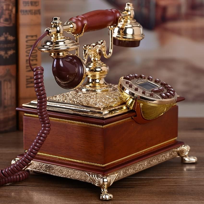 N/A Table Vintage Phone Linear com ID de chamador de sistema duplo, 16 toques, volume e brilho ajustáveis, telefone decorativo
