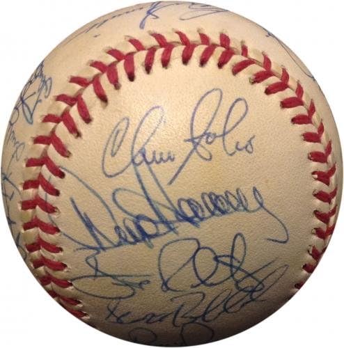 1992 Equipe de Cincinnati Reds assinou NL Baseball 28 AUTOS PINIELLA LARKIN PEREZ COA - Bolalls autografados