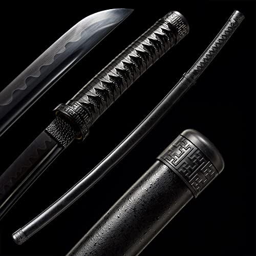 DD Espada Tang Full All Black Katana Sword 1095 Batalha de samurai de aço carbono Pronto