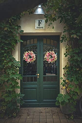 Grinaldas de primavera peony para a porta da frente do lado de fora de rosa grinaldas de verão de 16 polegadas de 16 polegadas