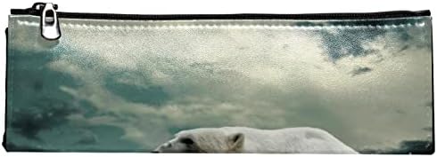 Bolsa de maquiagem tbouobt bolsa de bolsa cosmética bolsa bolsa com zíper, urso polar à beira -mar