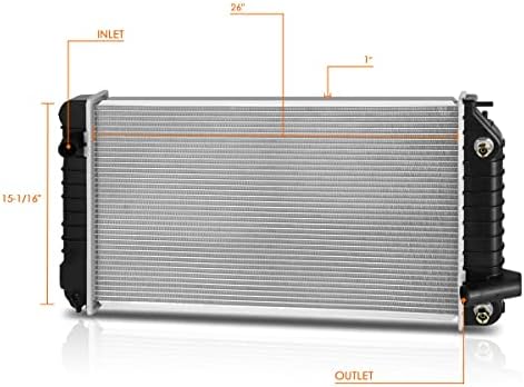 Radador de resfriamento de núcleo de alumínio de 1 linha de estilo OE Compatível com 94-95 Chevy Beretta Corsica 2.2L 2.3L 3.1L em DPI 1610