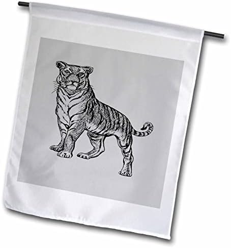 3drose taiche - desenho de linha - tigre - desenho de arte da linha de tigre - bandeiras