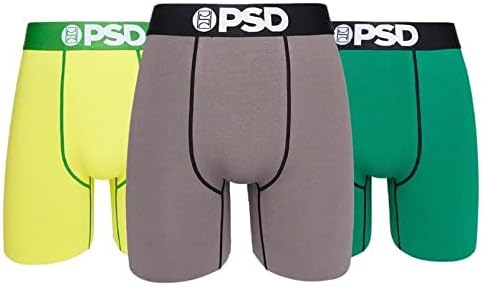 Briefes de boxe sólidos básicos do PSD Men - Roupa íntima masculina respirável e de apoio com tecido que ganha umidade