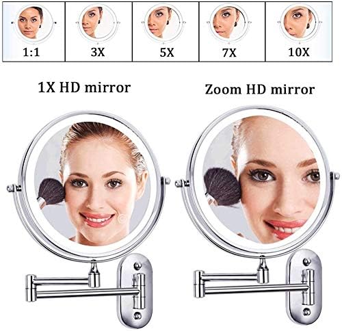 Espelho de parede espelho espelho de vaidade- ampliação de 10x de 10x 8in espelho de banheiro giratório de dois lados de dois lados