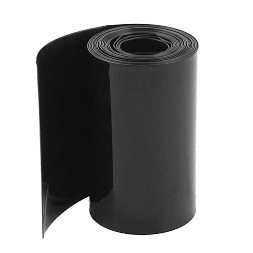 DIY Bateria PACK PVC Tubo de embrulho de encolhimento de calor, preto 150 ± 3mm Largura plana 3m Comprimento para grande