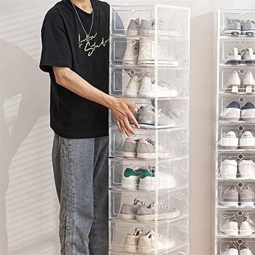 Ylyyds 6 armários de sapatos combináveis, caixas de sapatos de armazenamento transparentes, caixas de armazenamento de sapatos à prova de poeira espessada