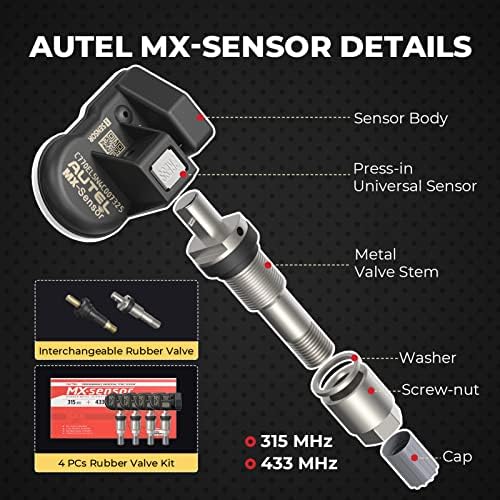 Autel MX-Sensor 2 em 1 de sensores programáveis ​​de TPMS clonável para o sistema de monitoramento de pressão dos pneus