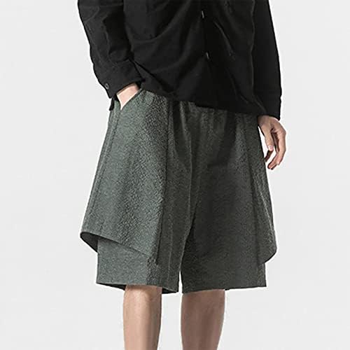 Shorts de basquete miashui para homens embalam linho de algodão casual de algodão shorts masculinos shorts masculinos algodão elástico