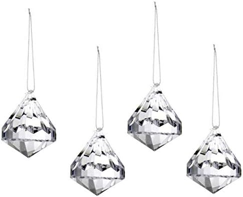 Ornamentos de cristal da árvore de Natal Hohiya 24pc Cristais de pendura de diamantes de diamante para peças centrais acrílico Gem miçangas decorativas transparentes