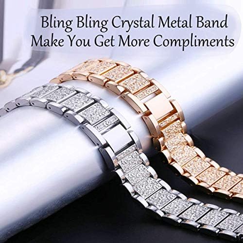 Bandas de bling de joias compatíveis com 3plus vibe plus/vibe +/vibe lite/vibe pro band para women diamante shinestone bracelete metal strap substituto