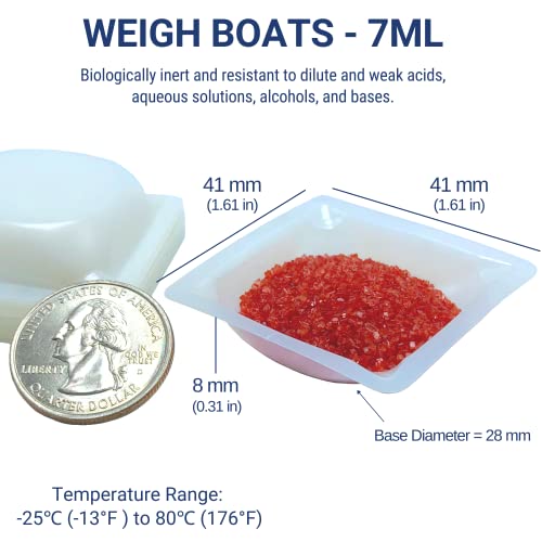 Barcos de pesca pura pequenos - 125 pacote 7ml Bandejas descartáveis ​​plásticas para escala, pratos de pesagem quadrada para peso
