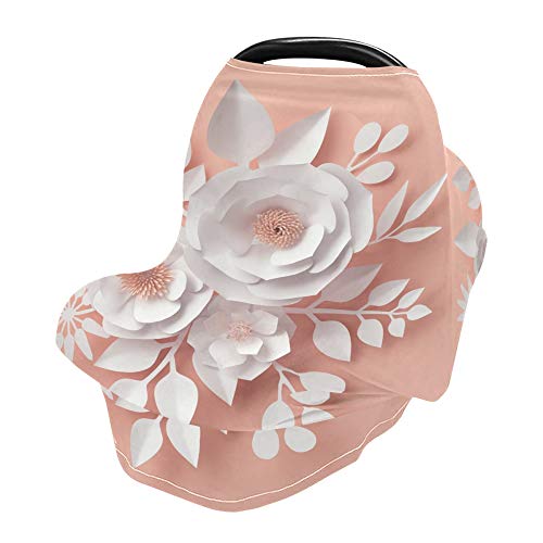 Yyzzh 3d White Paper Flor on Pink Bridal Floral Dia dos Namorados Taspa de Baby Capas Capa Infantil Canopy Capas de Enfermagem