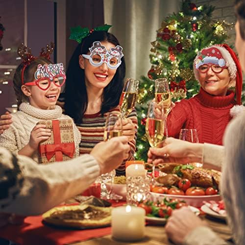 Bestoyard 6 estilo de festa de festa de Natal Frames de natal decoração Óculos
