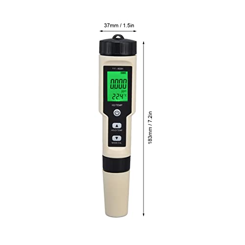 Medidor de hidrogênio, teste de hidrogênio caneta de alta sensibilidade iluminada LCD LCD Medidor de hidrogênio digital para aquários Laboratórios de jardinagem Laboratories Purificação de água Água potável 7.2 1.5in