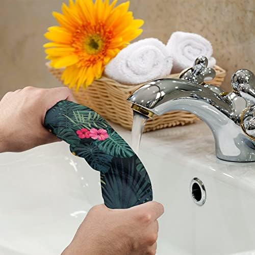Hibiscus Floral Tropical Palm Pattern Face Tootes Premium Toalhas Pano de lavagem de pano para spa e banheiro