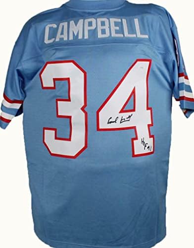 Earl Campbell autografou Oilers Mitchell & Ness Jersey com Hof ​​-Jsa W - camisas da NFL autografadas