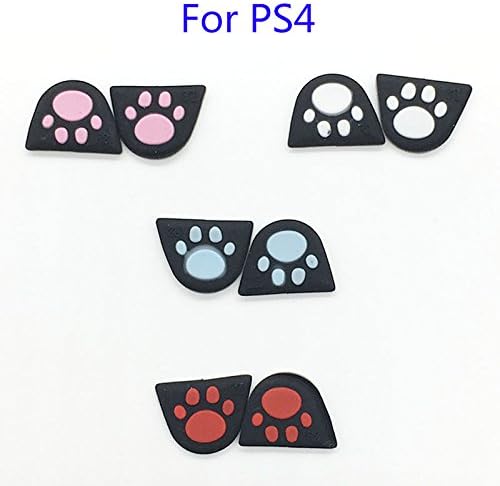 Para PS4 Controller L2 R2 Botões de gatilho Tampa de adesivo Cat Paw Design personalizado Caso de silicone Tampa de cor azul