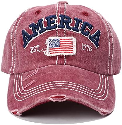 America USA EAGLES FLAGE EST 1776 Cap Hat Breakable Ball Cap boné de beisebol Tamanho ajustável para homens e mulheres bordados