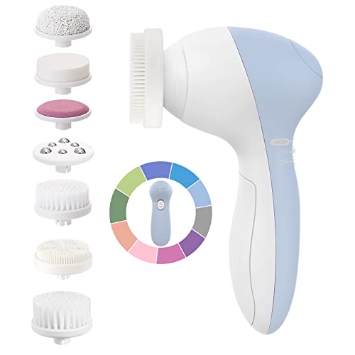 Lavador de limpeza facial lavadora de face: coslus 7in1 jbk -d esfoliante elétrica spin cleanser dispositivo de limpeza de limpeza