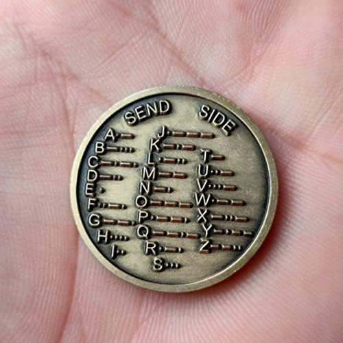 QEZODSX MORSE Código comemorativo Coins Coin Morse Código Coin para entusiastas de rádio iniciantes