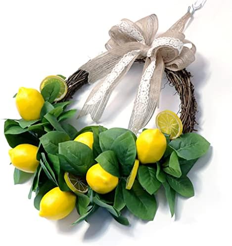 Ljmxg simulado limão verde coragem de folhas frescas decoração de casa grinaldas penduradas