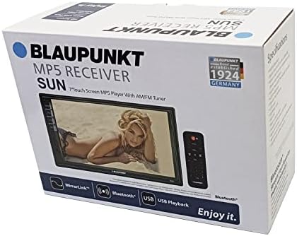 Blaupunkt Sun Sun 7-in. Receptor estéreo de carro multimídia em tela dupla LCD T-Screen com suporte AM/FM, Bluetooth, USB, SD, Aux e