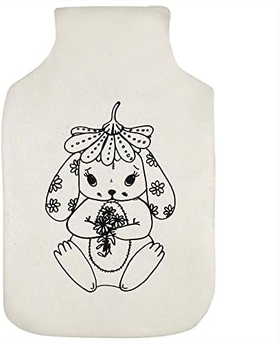 Azeeda 'Floral Bunny' Hot Water Bottle Bottle
