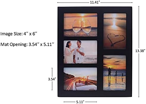 UMICO 4X6 5 OPENDENDO DE COLAGEM FOTO BLACK MOOD FOTAMENTOS Para imagens de imagens de 4x6 polegadas feitas para suporte de mesa e montagem de parede