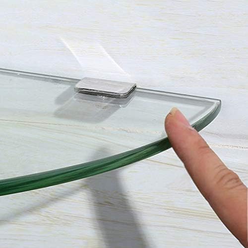 Prateleira de chuveiro bkdfd, 20cm de triângulo transparente de banheiro de vidro de vidro de esquina pendurando prateleiras de armazenamento