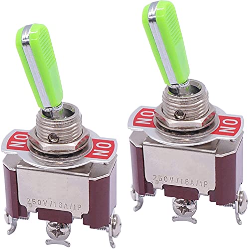 Outvi 2pcs univeral pesado 20a 125V DPST 4 Terminal On/Off Rocker Toggle Switch Metal Metal Stainless Top