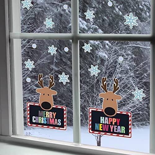 Adesivos de parede de feliz natal decalques de arte de natal removíveis adesivos de janela de natal